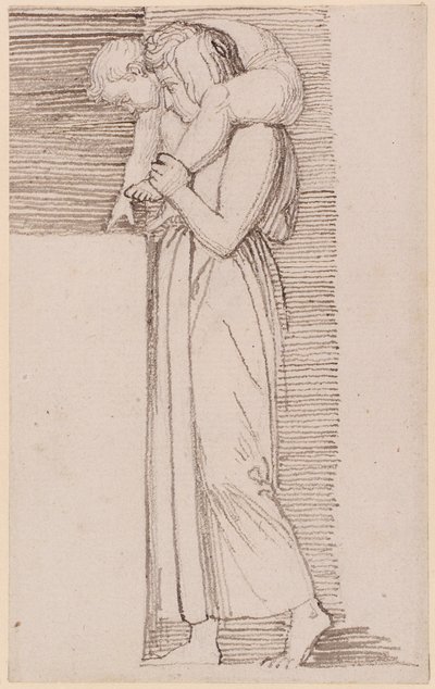 A Woman with a Naked Child on Her Shoulder, Facing Left by John Flaxman